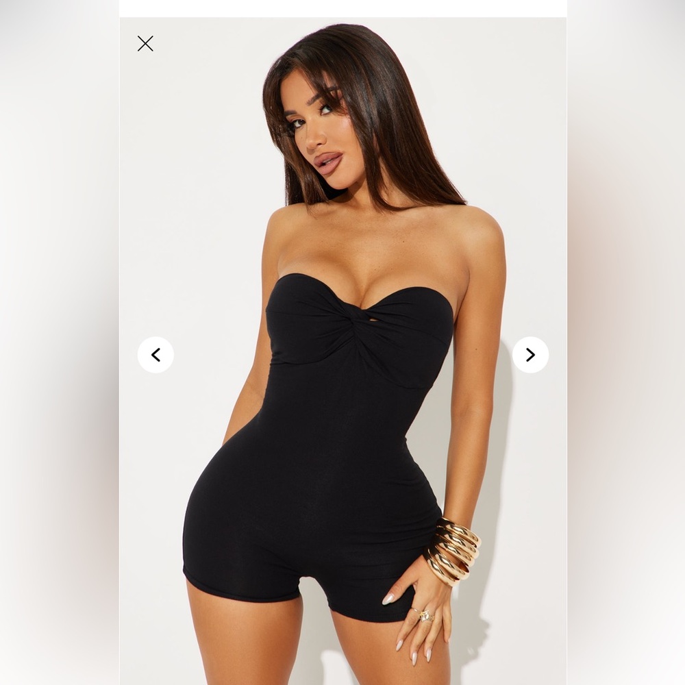 Black Strapless Romper